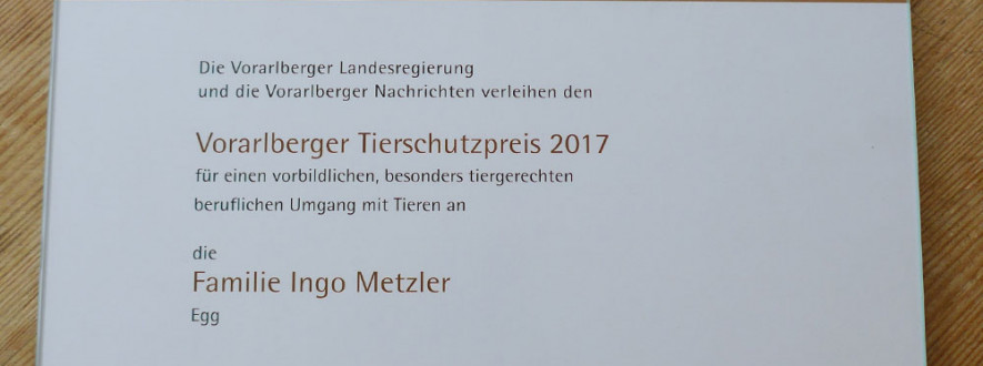 metzler naturhautnah - Tierschutzpreis 2017